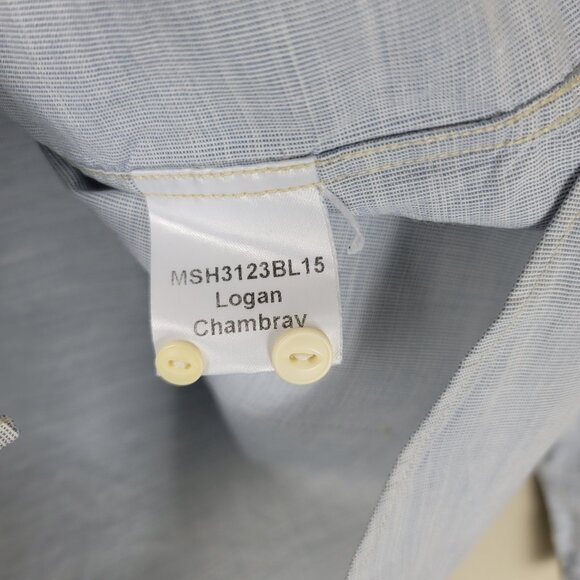 Barbour International Chambray Button Down Logan Shirt Denim Size M - Picture 7 of 8
